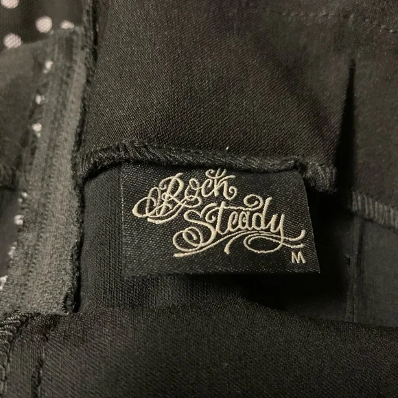 Rock Steady Heather Dress Black Polka Dots Sz M - Picture 9 of 9